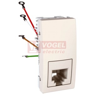 MGU349025 Zásuvka telefonní RJ11, 1M, 4 kontakty (šroub.svorky) - barva Marfil
