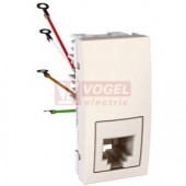 MGU349025 Zásuvka telefonní RJ11, 1M, 4 kontakty (šroub.svorky) - barva Marfil