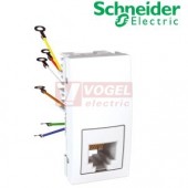 MGU349518 Unica - Zásuvka telefonní RJ12, 6 kontaktů, s clonkou a popisovým polem, 1 modul, Polar