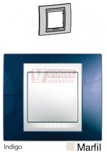 MGU6002542 Krycí rámeček 1-nás., Indigo/Marfil (UNICA Plus), VÝROBA UKONČENA