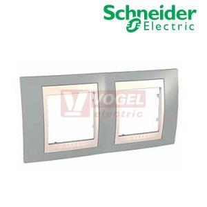 MGU6004565 Unica Plus - Krycí rámeček dvojnásobný, Fog/Marfil