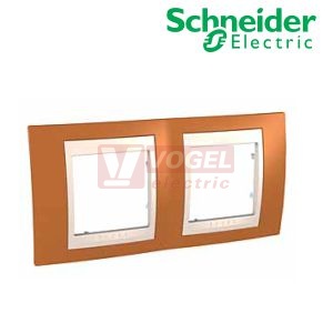 MGU6004569 Krycí rámeček 2-nás., Orange/Marfil (UNICA Plus), VÝROBA UKONČENA
