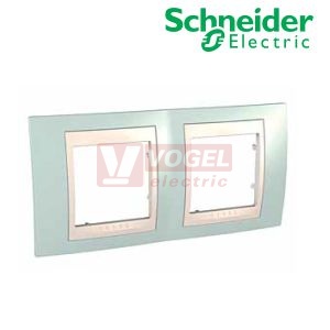 MGU6004570 Krycí rámeček 2-nás., Aqua/Marfil (UNICA Plus), VÝROBA UKONČENA