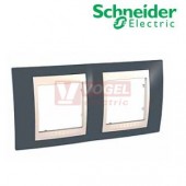 MGU6004577 Krycí rámeček 2-nás., Slate/Marfil (UNICA Plus), VÝROBA UKONČENA