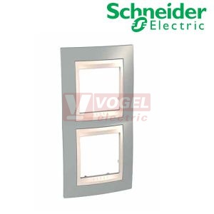 MGU6004V565 Krycí rámeček 2-nás.vert., Fog/Marfil (UNICA Plus), VÝROBA UKONČENA