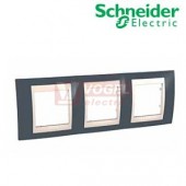 MGU6006577 Krycí rámeček 3-nás., Slate/Marfil (UNICA Plus), VÝROBA UKONČENA