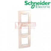 MGU6006V25 Unica Plus - Krycí rámeček trojnásobný vertikální, Marfil