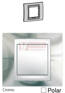 MGU66002810 Unica Plus - Krycí rámeček jednonásobný, Cromo/Polar