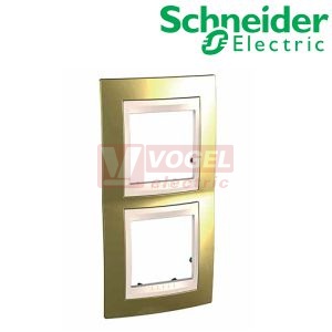 MGU66004V504 Krycí rámeček 2-nás. vert., Oro/Marfil (UNICA Plus), VÝROBA UKONČENA
