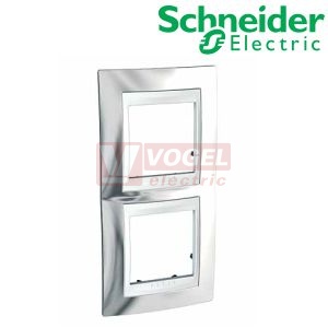 MGU66004V810 Krycí rámeček 2-nás. vert., Cromo/Polar (UNICA Plus), VÝROBA UKONČENA