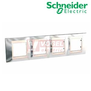 MGU66008510 Krycí rámeček 4nás., Cromo/Marfil (UNICA Plus), VÝROBA UKONČENA