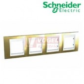 MGU66008804 Krycí rámeček 4nás., Oro/Polar (UNICA Plus), VÝROBA UKONČENA