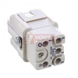 Konektor   5+1pin Z, 16A/230V/400V krimpovací připojení 0,5-2,5mm2, H-Q 5 BC (10432500)