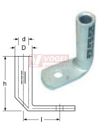 25x 8   ALU-W    kabelové oko AL  25mm2/M8,  vyhnuté 90°