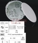 KOM 97_KA krabice odbočná s víčkem pod omítku, průměr103/hl.50mm, PVC