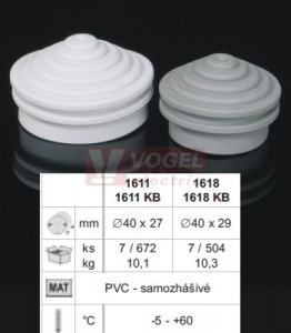 1611_LB průchodka šedá, pro krabice 8110 a 8111, pro trubky 16,25,32 PVC