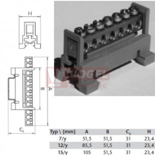 N7 můstek rozbočovací MO  7x10mm2 N SP 7/N