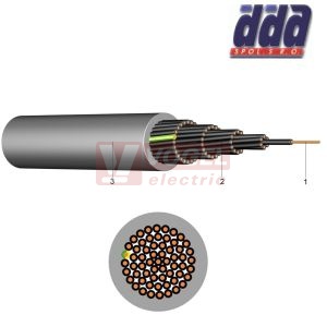 YY-JZ 50x 2,50 kabel flexibilní PVC šedý, číslované žíly se ZŽ