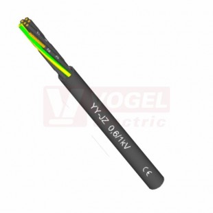 YY-JZ  4x 2,50mm2 BLACK 0,6/1kV, kabel flexibilní PVC černý, číslované žíly se ZŽ (DOPRODEJ)