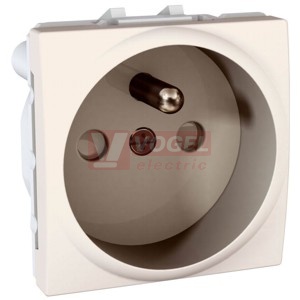 MGU303925 Unica - Zásuvka 230V/16A, 2P+PE clonky, šroubová, Marfil
