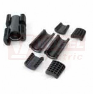 KKHRM/EBM 40 opravné spojení, dvě dělené trubky, 4 spojovací klipy, černé, PVC-U, pro optickou chráničku LWL, RAL 9005