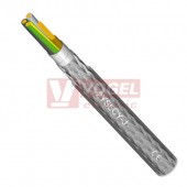 2YSLCY-J 4x  1,5 0,6/1kV kabel stíněný flexibilní,  barevné žíly se ZŽ, transparentní, pro frekvenční měniče