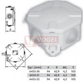 6455-30 Krabicová rozvodka plastová, klip víčko, 94x94x42,9mm, IP54