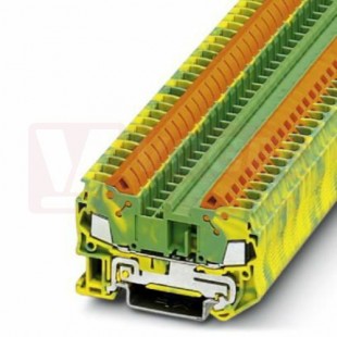 QTC 2,5-PE svorka řadová, průchozí, pružinová, zeleno/žlutá, 24A, š=6,2mm (3206432)