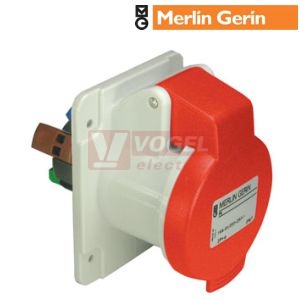 Zásuvka vestavná 4P  32A 415V IP44 [PKY32G434] rovná, Fast connect, pro laněné vodiče