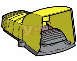 XPEY311 Spínač nožní, plastový se ŽL krytem, 1 krok, 2V+Z, bez mech.blok.