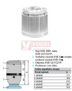 XVEC6G7 signální modul ČI, 120V AC, zábleskový, s výbojkou 1J