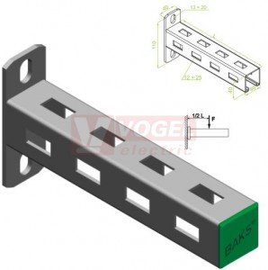 Konzole WPT400, L 415mm H 110mm, sendzimir (710940)