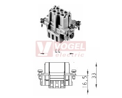 Konektor   6pin Z 16A/500V (70.500.0653.0) pružinový