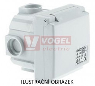 Zásuvka vestavná - s krabičkou 16A 3p 230V 6h IP44