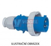 Vidlice 3P  16A 230V IP67 6h (21238) Quick-Connect, bezšroubové svorky, barva modrá