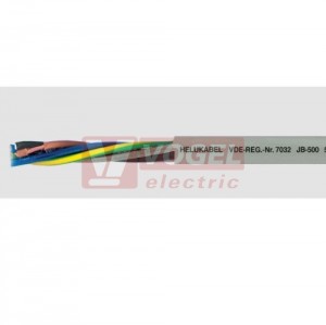JB-500  5G  2,5mm2 kabel flexibilní 300/500V, PVC šedý, barevné žíly se ze/žl (11109)