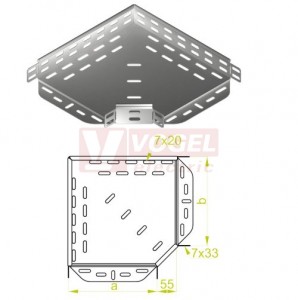 Koleno ploché 90°  50x 50 KKJ50H50 , perforované, ostrý roh, tl.1,0mm (156205)