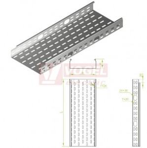 Žlab perf šxv  50x 50 KOJ50H50/3   š 50xv 50mm, otvory v bočnici, tl.1,0mm (151605)