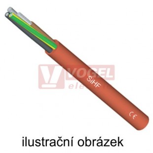 SiHF  5x 2,50 kabel silikonový bezhalogenový, ohebný se ZE/ŽL žílou, teplotně odolný -60°C až +180°C