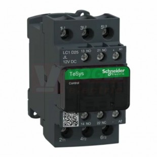 LC1D25JL       Stykač 3P 25A AC-3, 12V DC,, pom.kont. 1"Z"+1"V" šroub.svorky