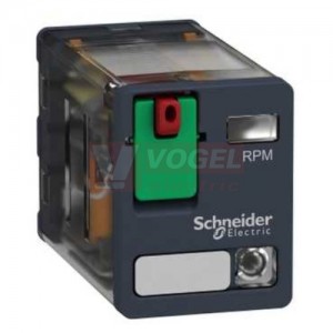 RPM22B7 relé paticové výkonové, 2xCO přepínací kontakt, 15 A/24 V AC s LED, test.tlačítko, kontakty AgNi
