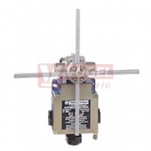 XCKMR54D1H29EX Polohový spínač jeřábový, prostředí ATEX (otočná hlava, zkřížené tyče L=200mm, hranol 6mm), kovový, kontakty 2x(2V) závisle spínající, hlava z čela, 3xM20