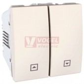 MGU320825 Unica - Spínač jednopólový ovládače žaluzií, řazení 2x1, Marfil