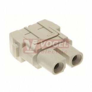 09140022701 Han-Modular, vložka konektoru, Z, 2pin, 40A/1000V, axial, šroubovvý, 2,5-8mm2, polykarbonát, RAL7032