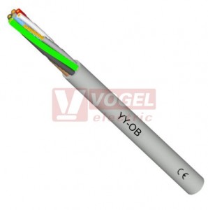 YY-OB  2x 0,50 kabel flexibilní, žíly mo-hn, bez ze/žl, PVC plášť  se zvýšenou odolnolností  proti olejům