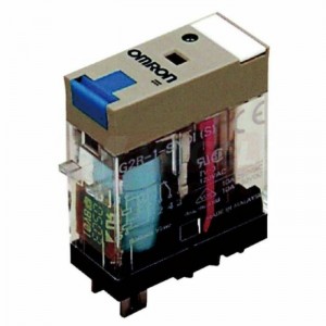 G2R-1-SNDI 24VDC(S) relé paticové 1P/10A, LED kontrolka+ochr.dioda+test.tlačítko, kontaky AgSnln