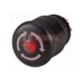 M22S-PVLT Ovládací hlavice zastavení, otočná, prosvětlená, černá (271540)