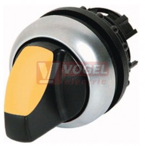 M22-WLKV-Y Ovládací hlavice přepínače, prosvětlená, 2 polohové (V), s aretací, kroužek titan, 60st, žlutá (284396)