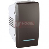 MGU310312N Unica - Přepínač střídavý s orientační kontrolko, řazení 6So, 1 modul, Grafit