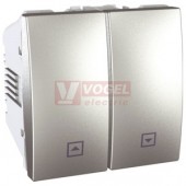 MGU320830 Unica - Spínač jednopólový ovládače žaluzií, řazení 2x1, Aluminium